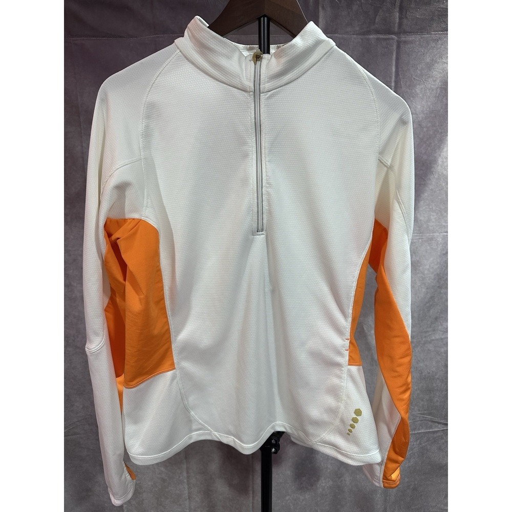 Men's Nike Sphere Dry Long Sleeve Pullover Shirt White/ Orange Size XL